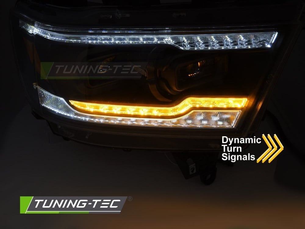 Full LED Koplampen Zwart Dodge Ram 1500 (19-22) Dynamisch
