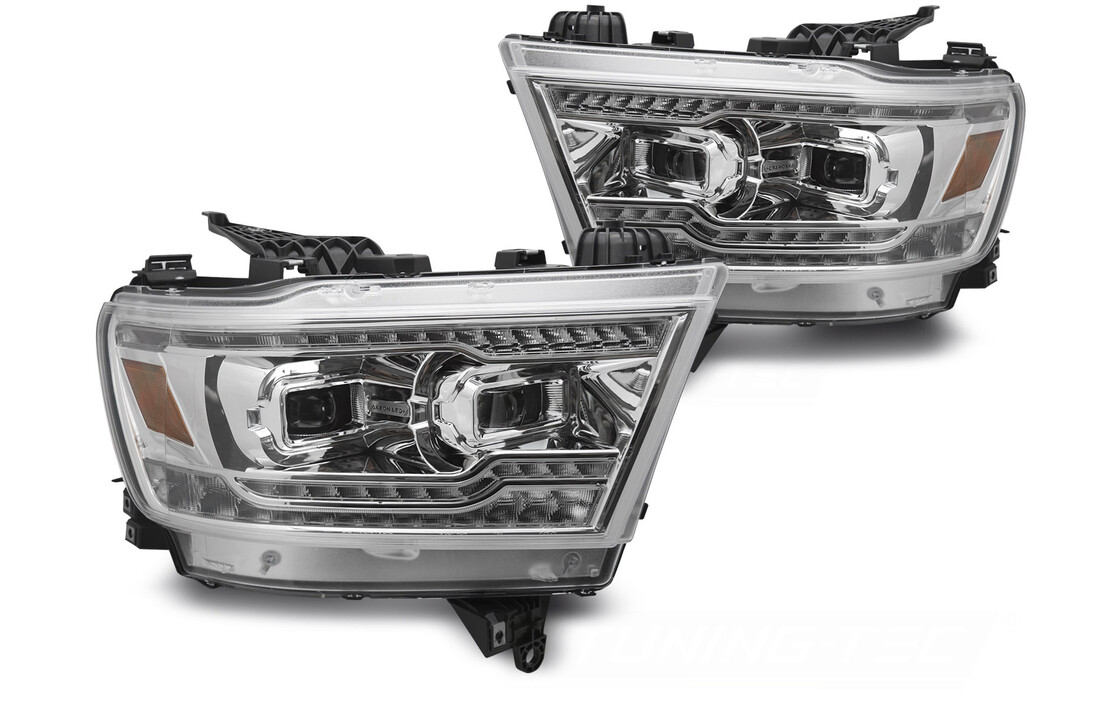 Full LED Koplampen Chroom Dynamisch Knipperlicht Dodge RAM 1500 19-22
