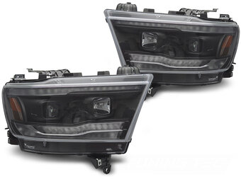 Koplampen Dodge Ram 1500 (19-22) Zwart Dynamisch LED