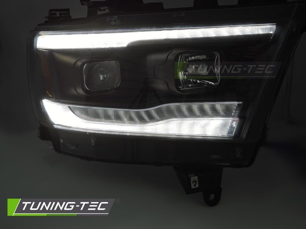 Koplampen Dodge Ram 1500 (19-22) Zwart Dynamisch LED