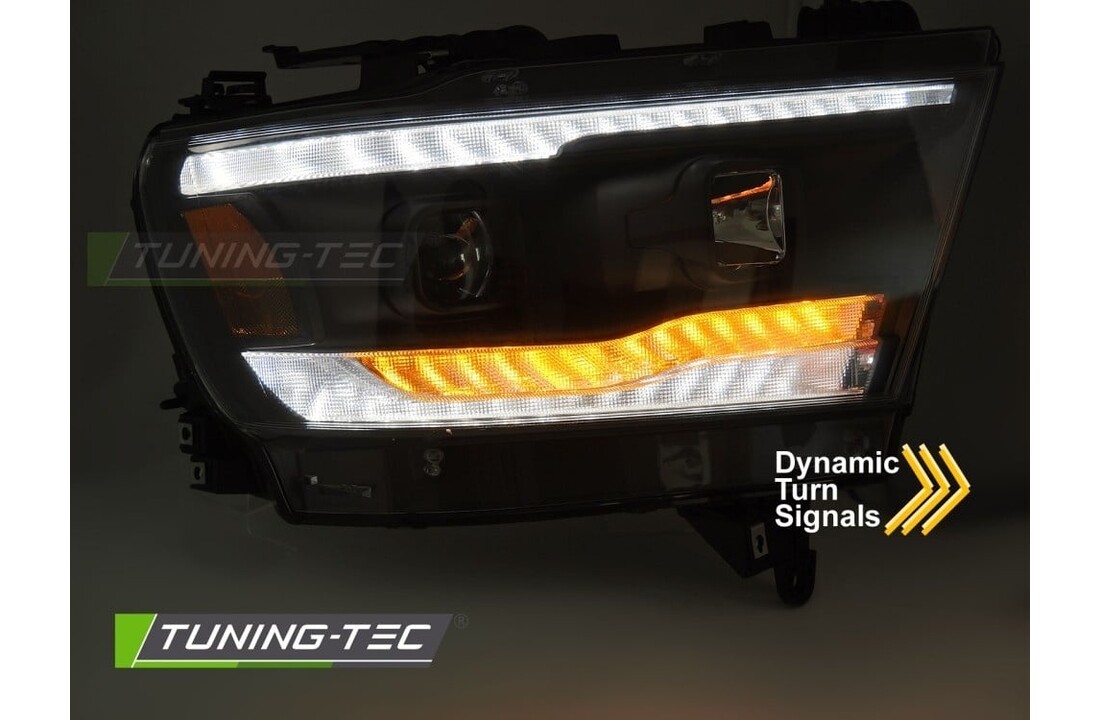 Koplampen Dodge Ram 1500 (19-22) Zwart Dynamisch LED