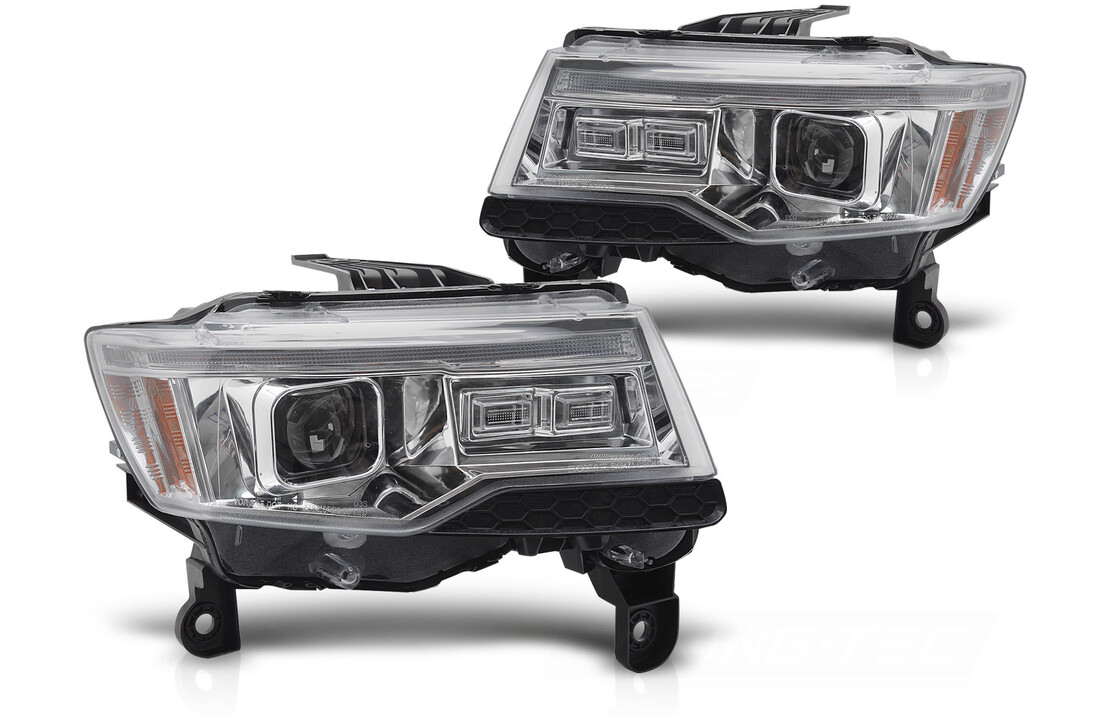 Koplampen Jeep Grand Cherokee WK2 14-21 Chroom Tube Light Sequentieel