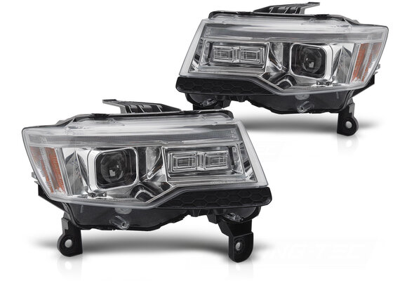 Koplampen Jeep Grand Cherokee WK2 14-21 Chroom Tube Light Sequentieel