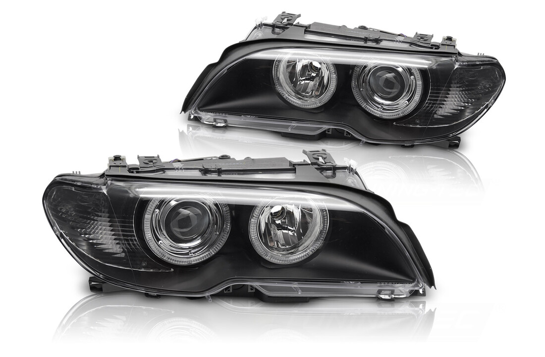 Koplampen Xenon Angel Eyes Zwart geschikt voor BMW E46 Coupé Cabrio 03-06