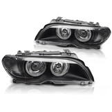 Koplampen Xenon Angel Eyes Zwart geschikt voor BMW E46 Coupé Cabrio 03-06