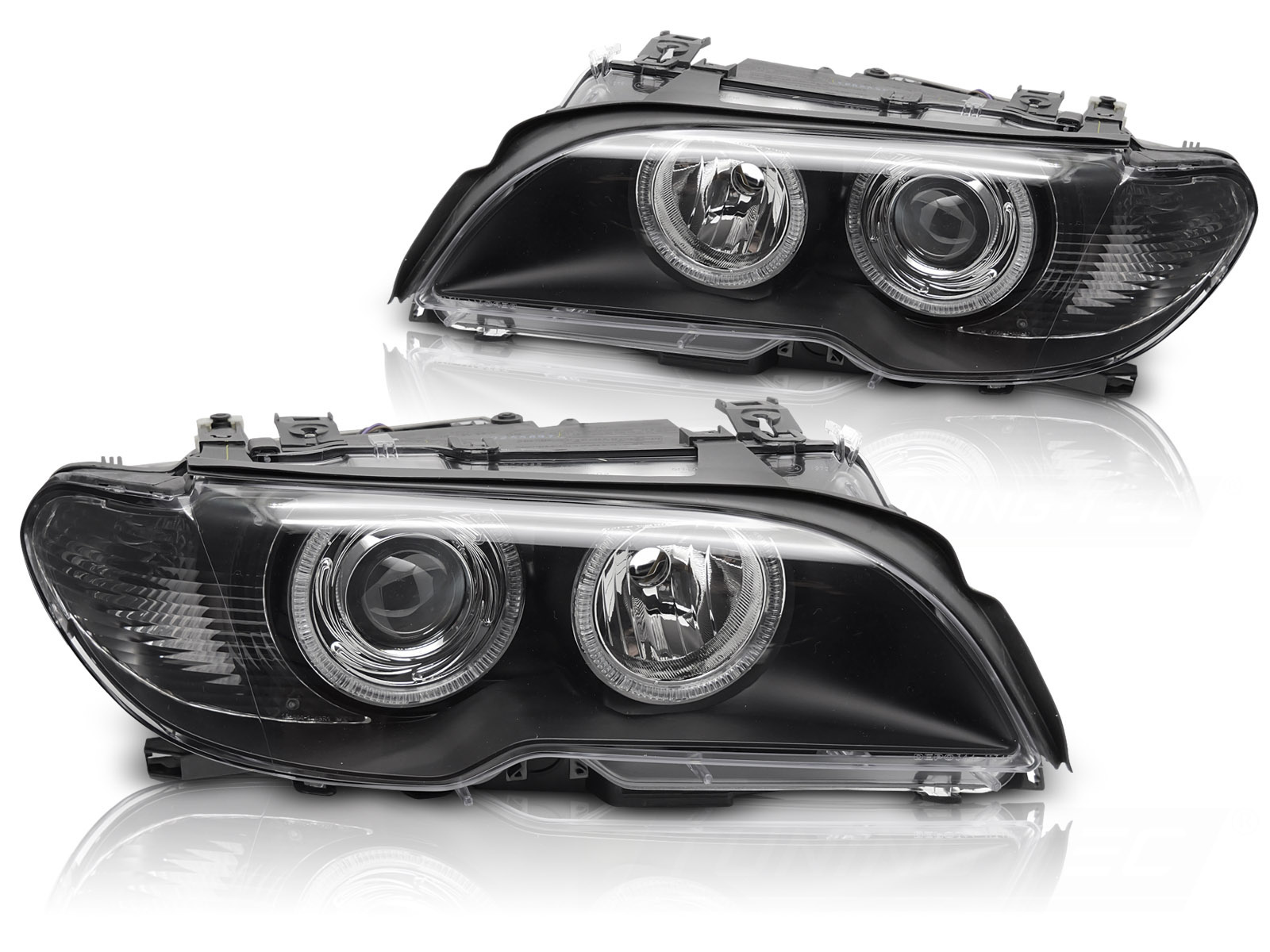 Koplampen Xenon Angel Eyes Zwart geschikt voor BMW E46 Coupé Cabrio 03-06
