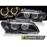 Koplampen Xenon Angel Eyes Zwart geschikt voor BMW E46 Coupé Cabrio 03-06