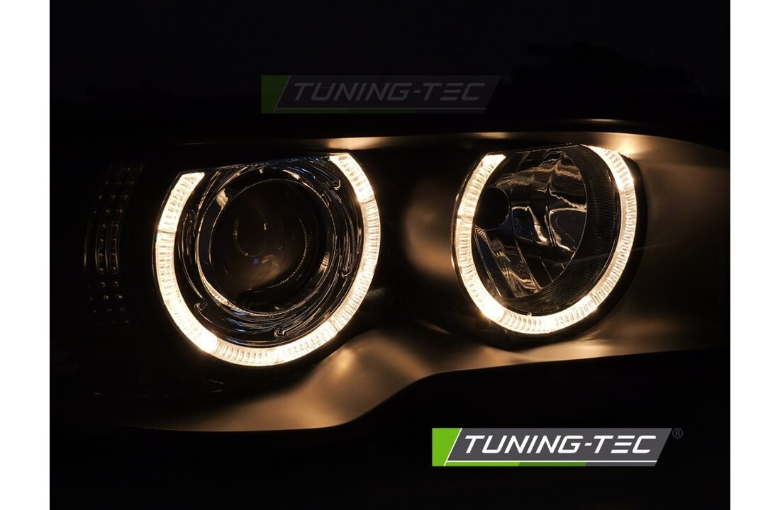 Koplampen Xenon Angel Eyes Zwart geschikt voor BMW E46 Coupé Cabrio 03-06