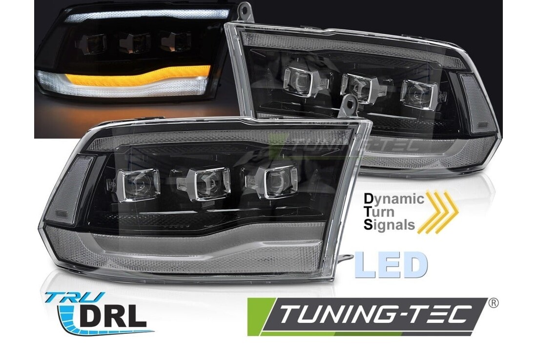 Koplampen LED Zwart Dodge Ram 1500 2009-2018