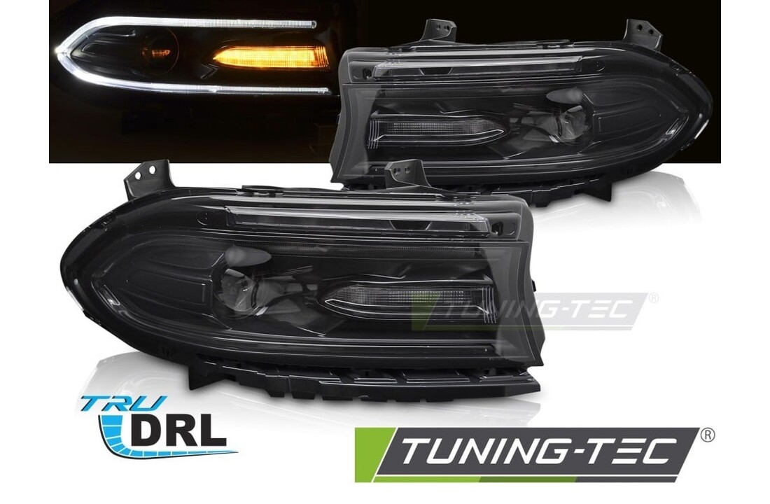 Koplampen LED Zwart geschikt voor DODGE CHARGER 14-23