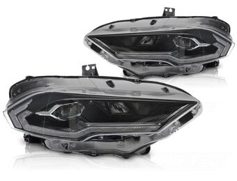 Koplampen LED Zwart geschikt voor Ford Mustang 18-21 met Dynamische Richtingaanwijzer
