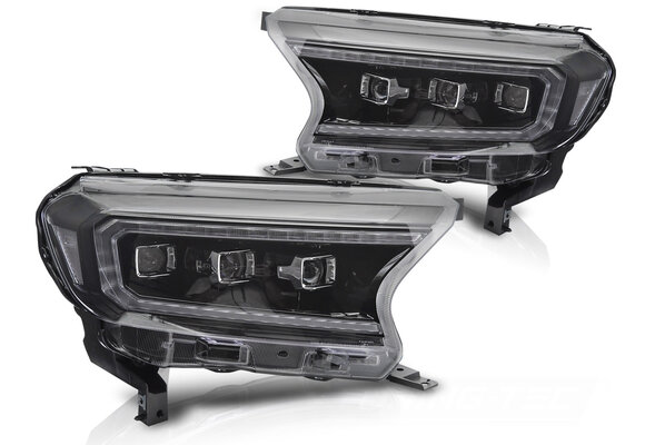 Koplampen LED Zwart geschikt voor Ford Ranger V (2016-2022)