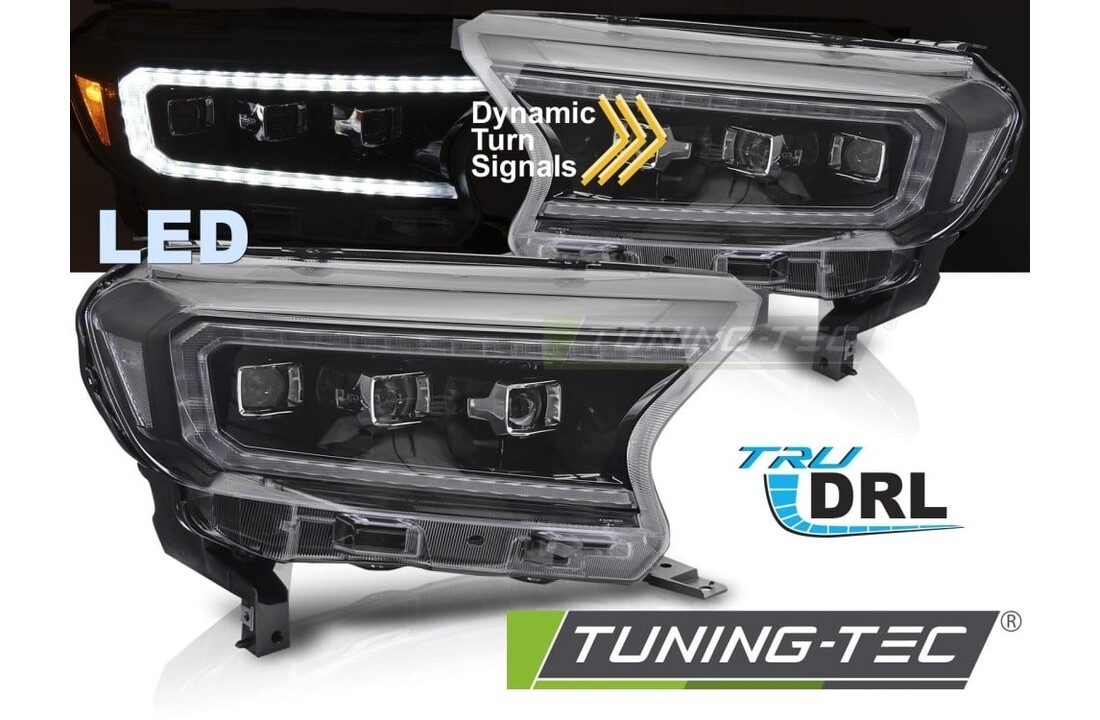 Koplampen LED Zwart geschikt voor Ford Ranger V (2016-2022)
