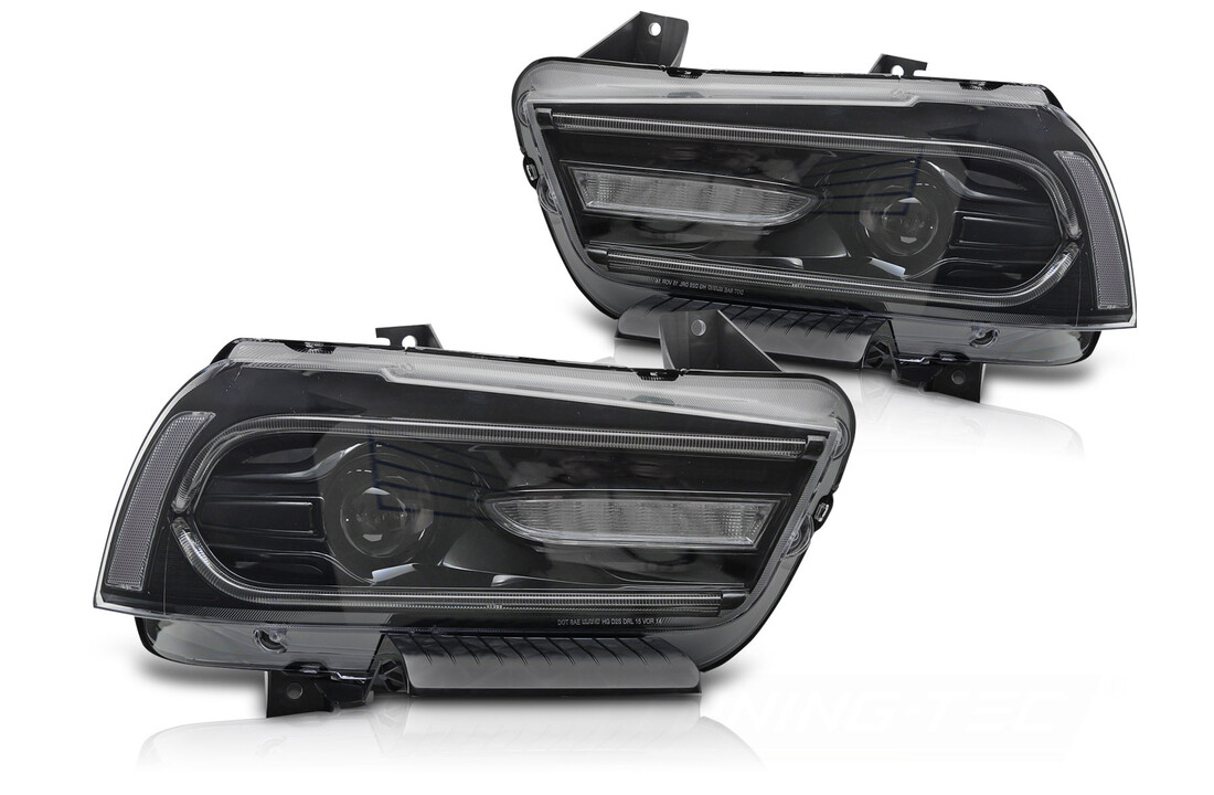 LED Koplampen Zwart voor Dodge Charger LX II (2011-2015)