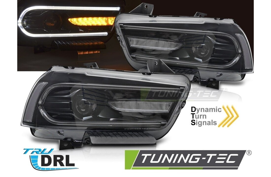 LED Koplampen Zwart voor Dodge Charger LX II (2011-2015)