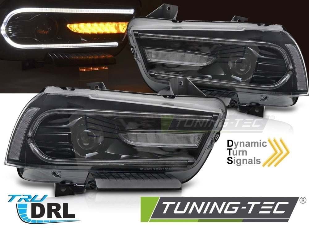 LED Koplampen Zwart voor Dodge Charger LX II (2011-2015)