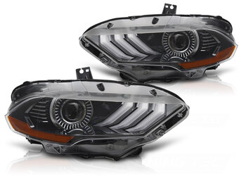 LED Koplampen RGB DRL Zwart geschikt voor Ford Mustang 2018-2021