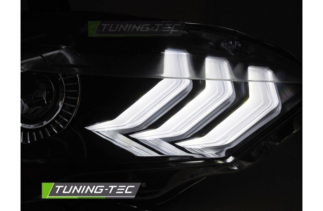 LED Koplampen RGB DRL Zwart geschikt voor Ford Mustang 2018-2021