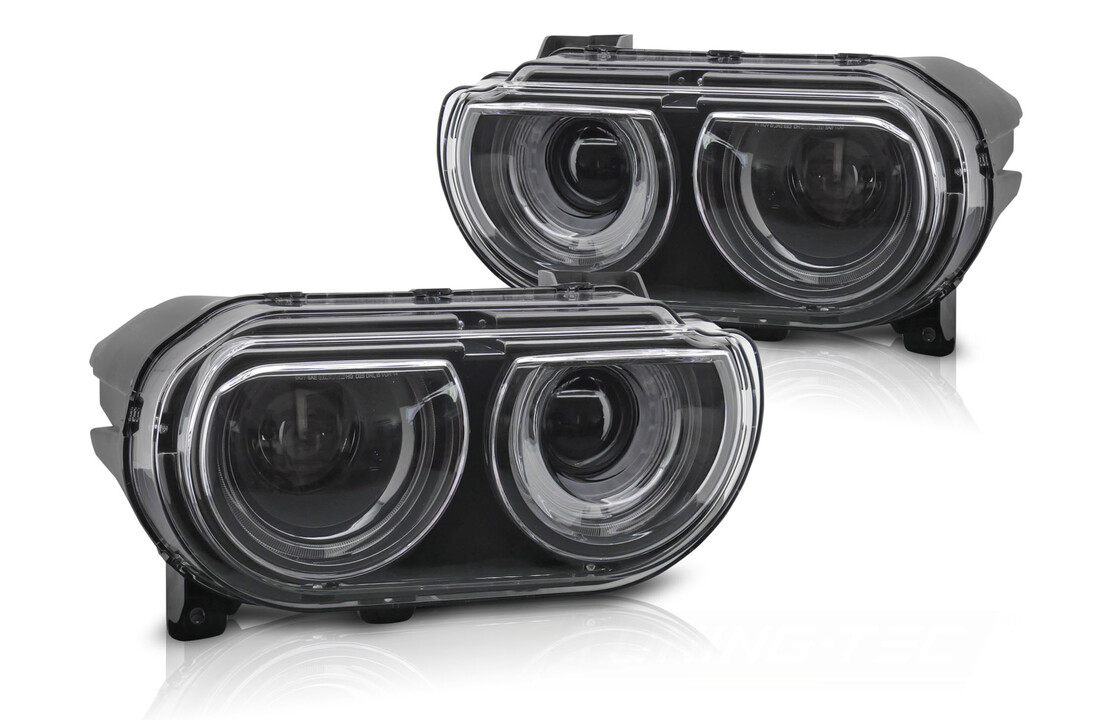 Koplampen Zwart DRL voor Dodge Challenger 2008-2014