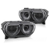 Koplampen Zwart DRL voor Dodge Challenger 2008-2014