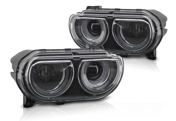 Koplampen Zwart DRL voor Dodge Challenger 2008-2014