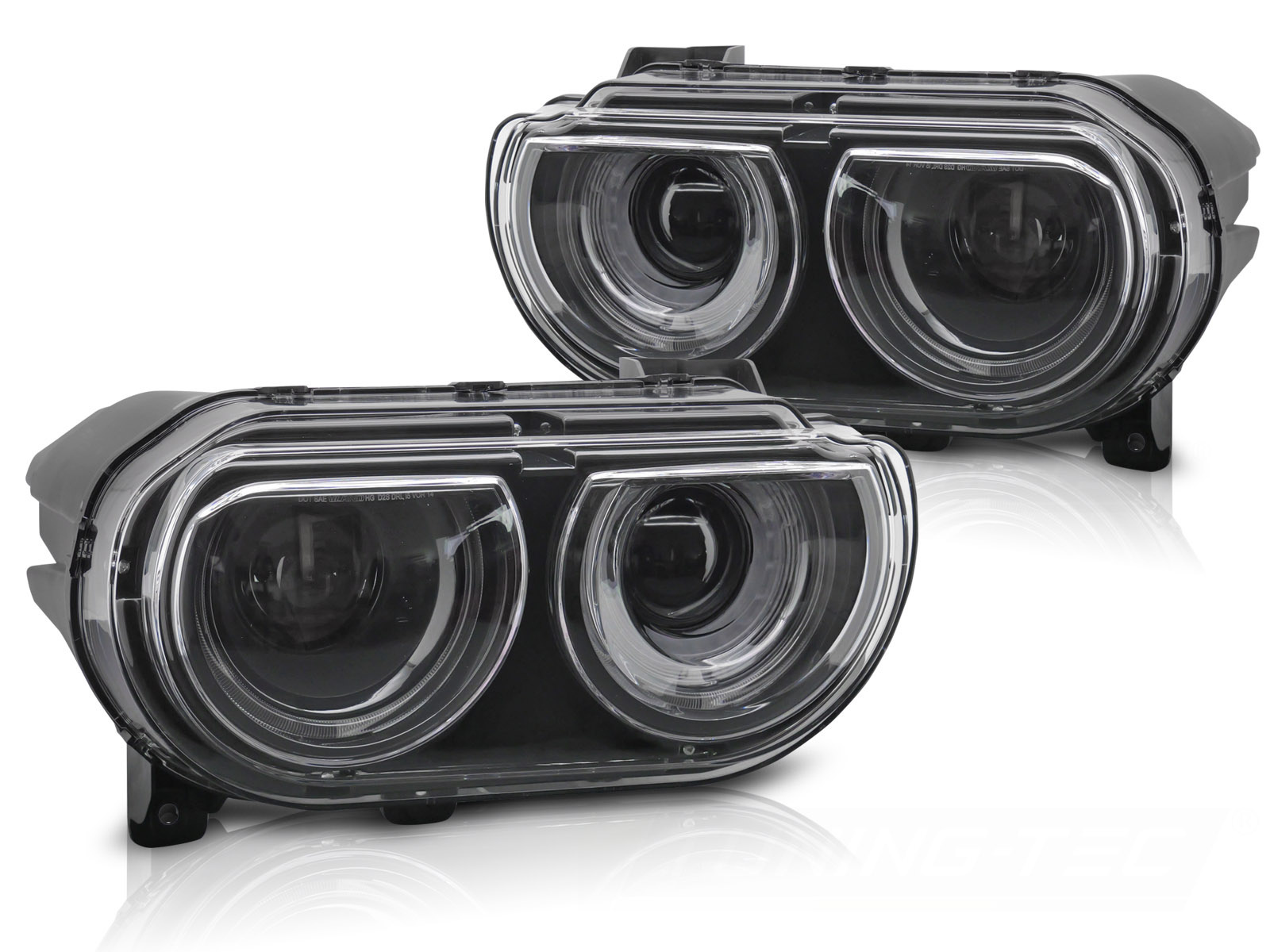 Koplampen Zwart DRL voor Dodge Challenger 2008-2014