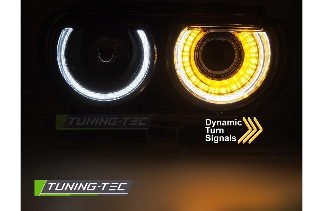 Koplampen Zwart DRL voor Dodge Challenger 2008-2014