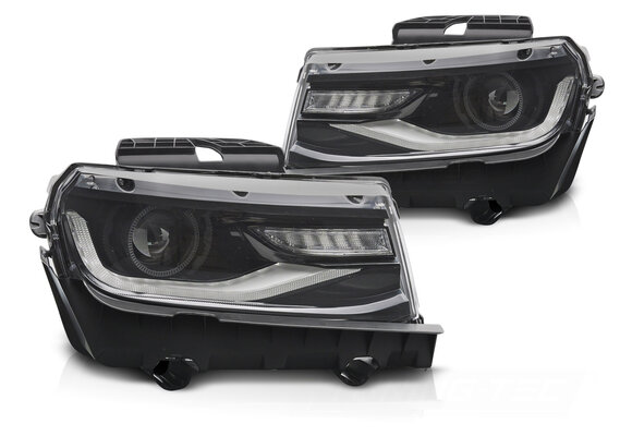 Koplampen Chevrolet Camaro 2013-2015 Tube LED Zwart