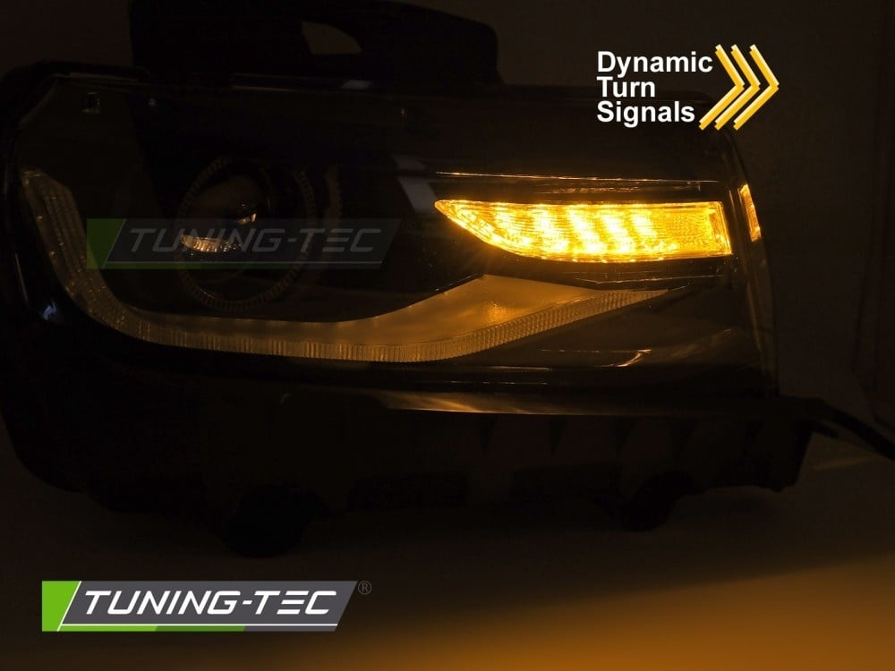 Koplampen Chevrolet Camaro 2013-2015 Tube LED Zwart