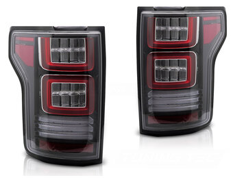 Achterlichten geschikt voor Ford F-150 MK13 2014-2020 Zwart LED met dynamisch knipperlicht