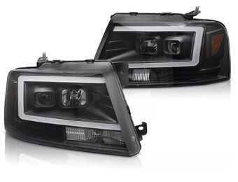 Koplampen geschikt voor Ford F150 MK11 04-08 Tube LED Zwart