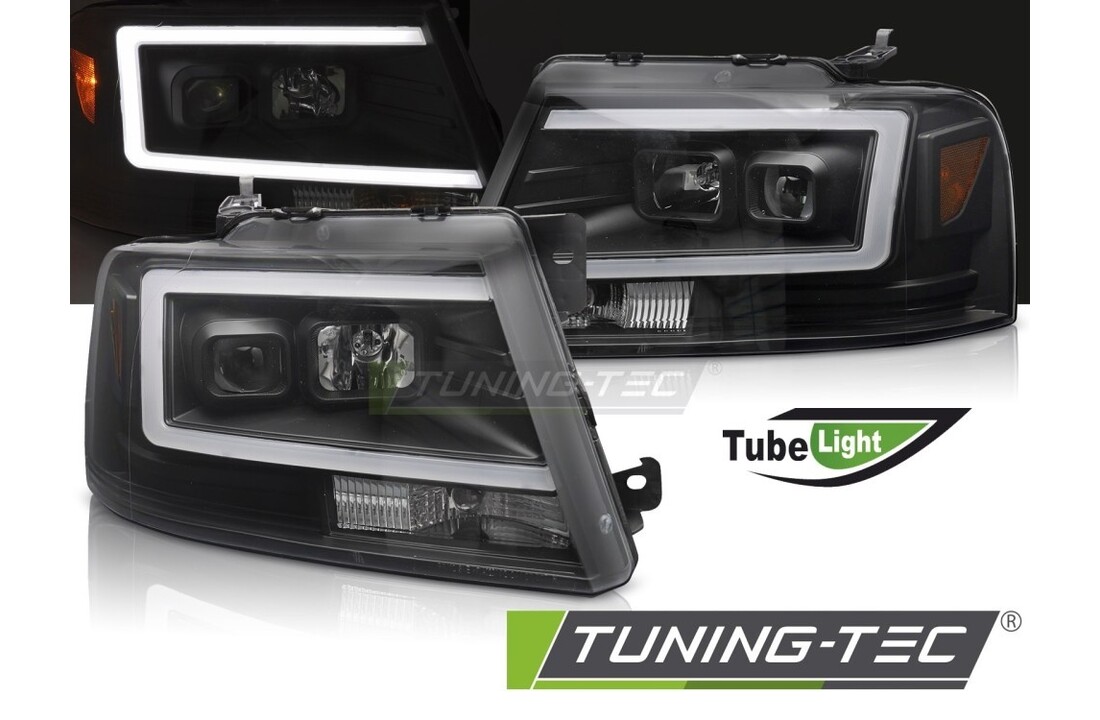 Koplampen geschikt voor Ford F150 MK11 04-08 Tube LED Zwart