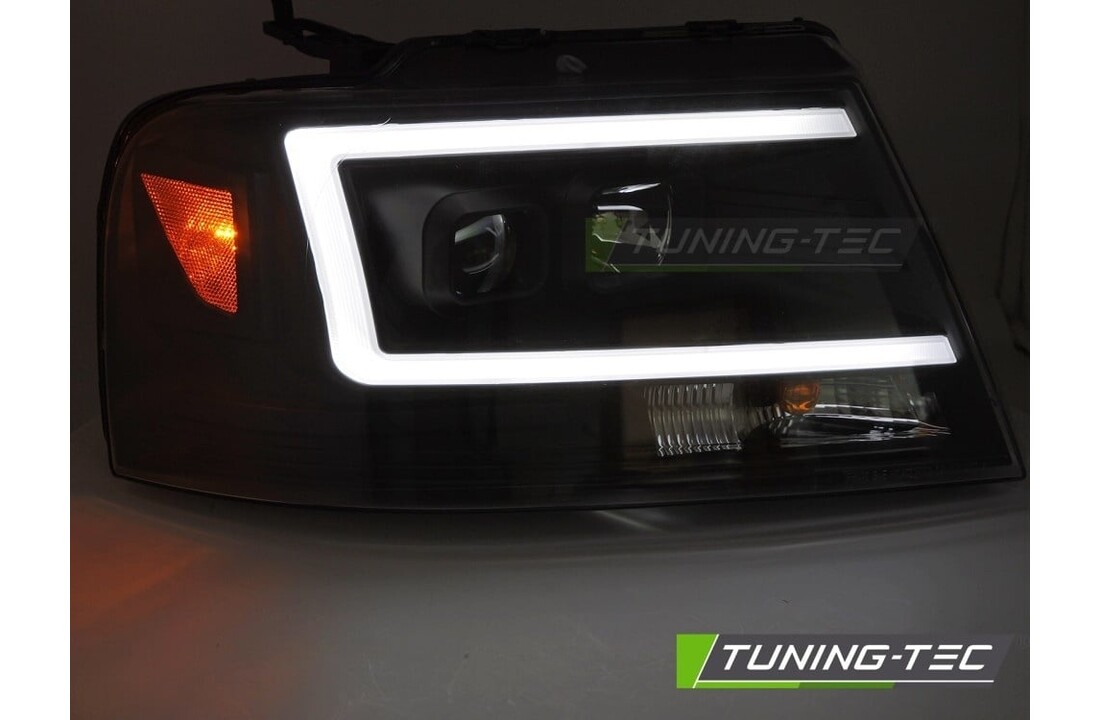 Koplampen geschikt voor Ford F150 MK11 04-08 Tube LED Zwart