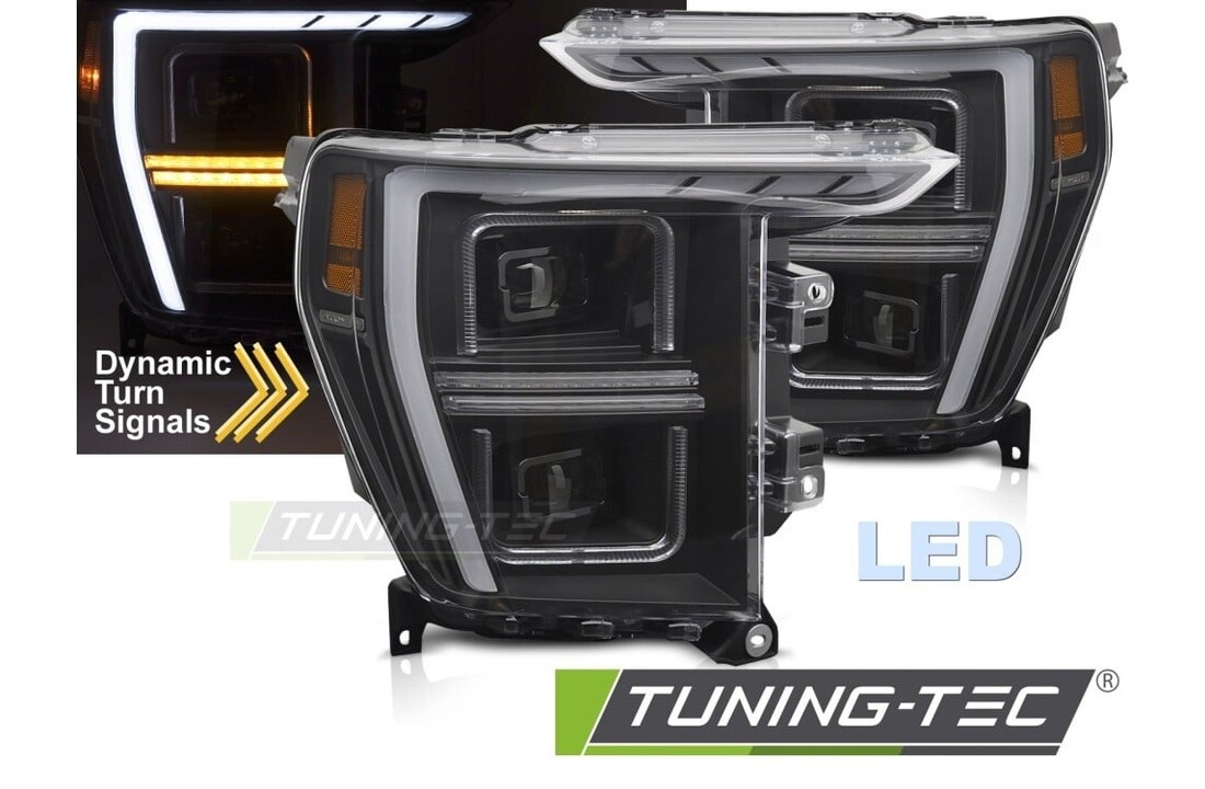 LED Koplampen Tube Light Zwart geschikt voor Ford F150 MK14 20-23