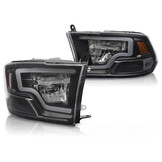 Koplampen Dodge Ram 09-18 Tube Light Zwart LED