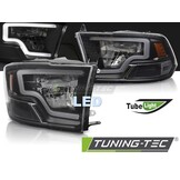 Koplampen Dodge Ram 09-18 Tube Light Zwart LED