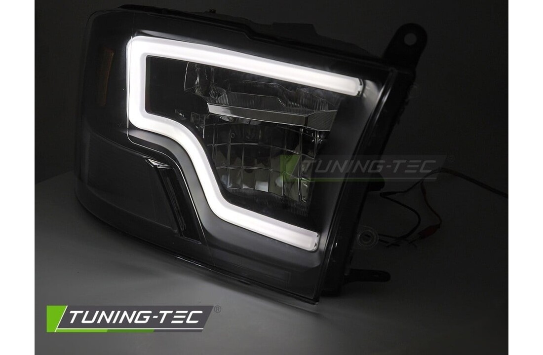 Koplampen Dodge Ram 09-18 Tube Light Zwart LED