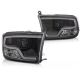 Koplampen Dodge Ram 09-18 Tube Light Projector Zwart