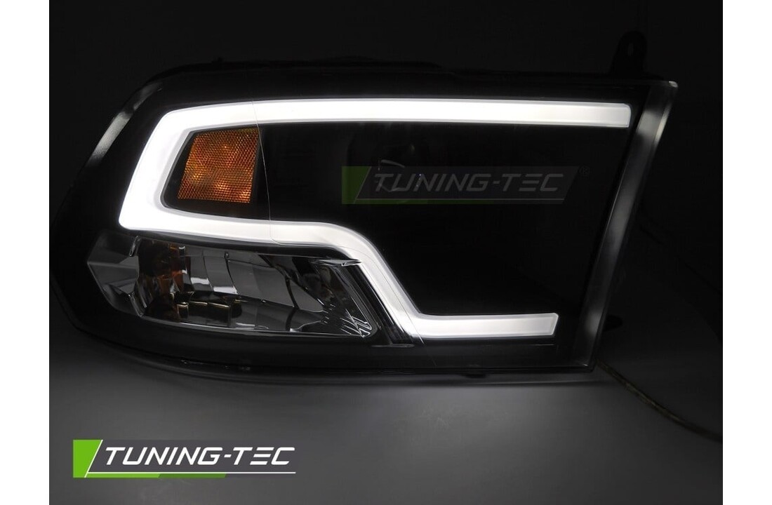 Koplampen Dodge Ram 09-18 Tube Light Projector Zwart