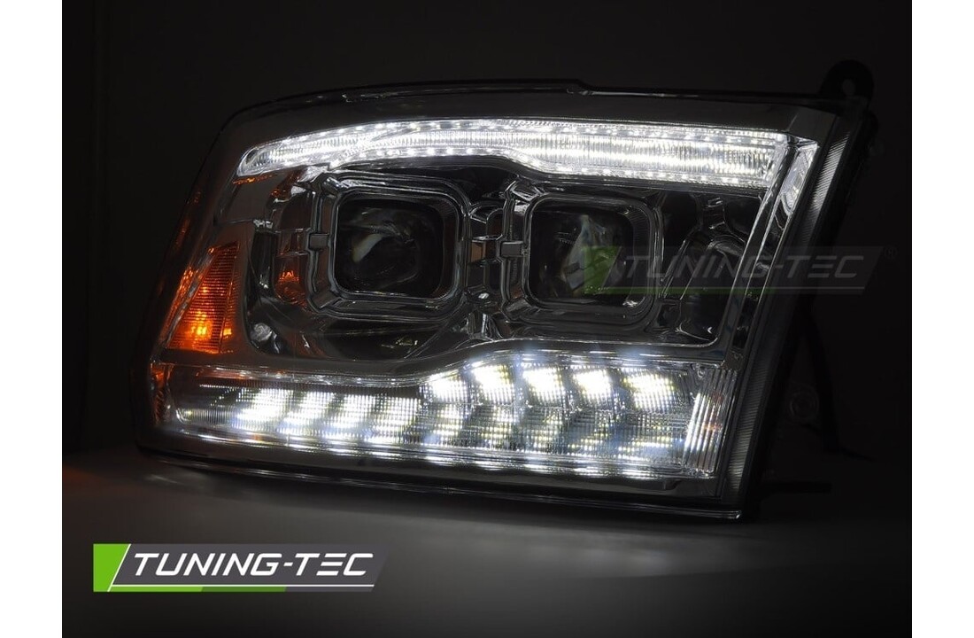 Projector Koplampen LED Dubbel Chroom voor Dodge Ram 09-18