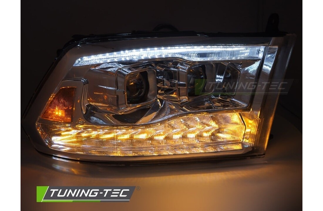 Projector Koplampen LED Dubbel Chroom voor Dodge Ram 09-18