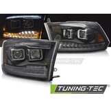 Koplampen Dodge Ram 2009-2018 Projector LED Dubbel Zwart