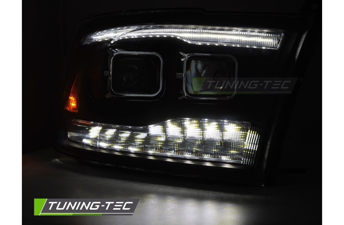 Koplampen Dodge Ram 2009-2018 Projector LED Dubbel Zwart