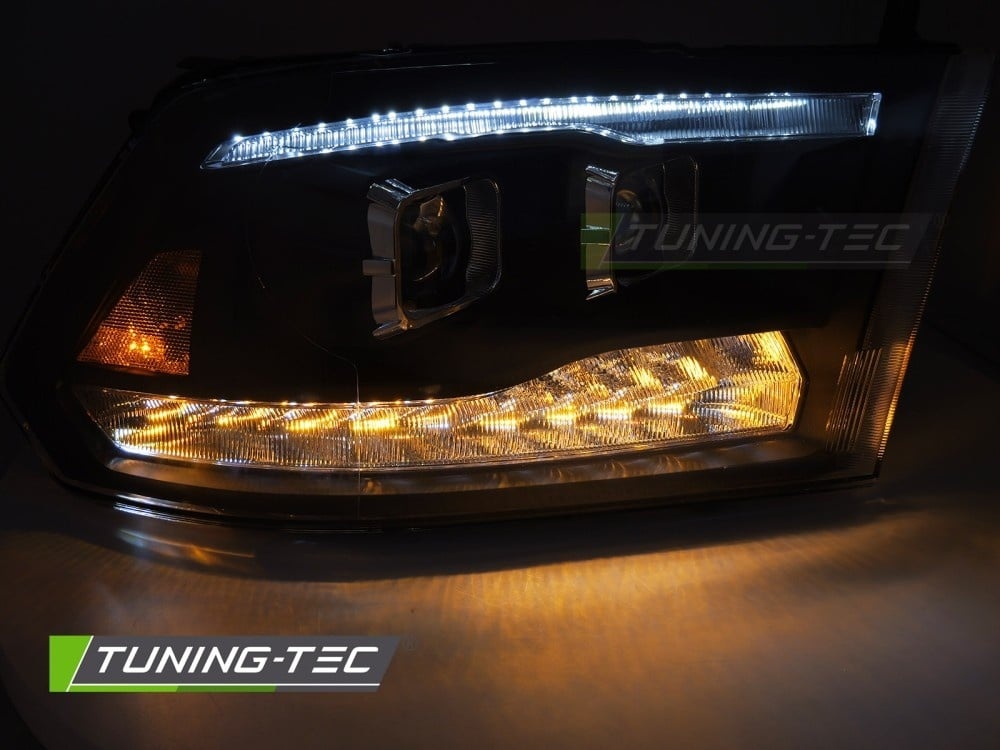 Koplampen Dodge Ram 2009-2018 Projector LED Dubbel Zwart