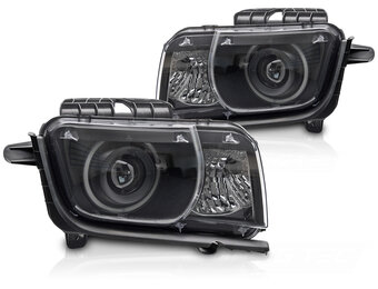 Koplampen Chevrolet Camaro 09-13 Angel Eyes Zwart