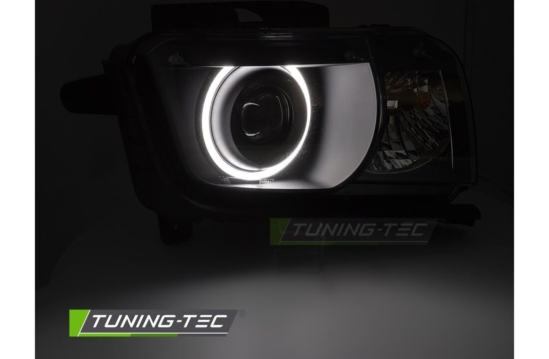 Koplampen Chevrolet Camaro 09-13 Angel Eyes Zwart