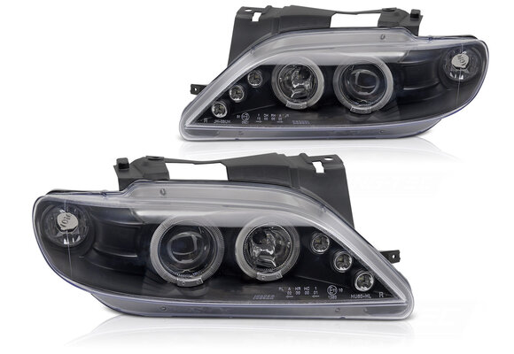 Koplampen Citroën Xsara 97-00 Angel Eyes Zwart
