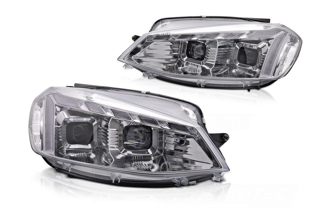 Koplampen geschikt voor VW Golf 7 17-19 Chroom LED DRL Dynamisch Knipperlicht Welkomstfunctie