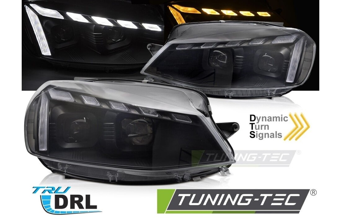 Koplampen Zwart LED DRL Dynamisch Welkomstlicht geschikt voor VW Golf 7 17-19
