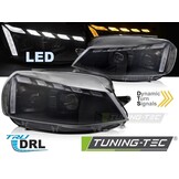 Koplampen Full LED Licht Zwart DRL SEQ geschikt voor VW Golf 7 17-19